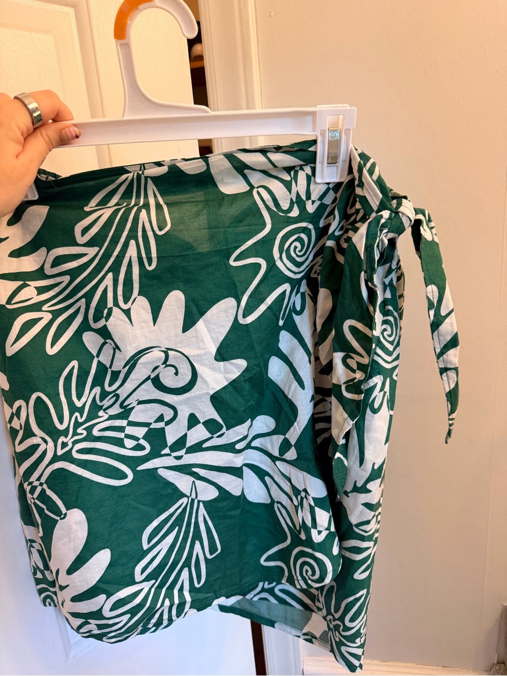 Target Green & White Tropical Tie-Side Mini Skirt